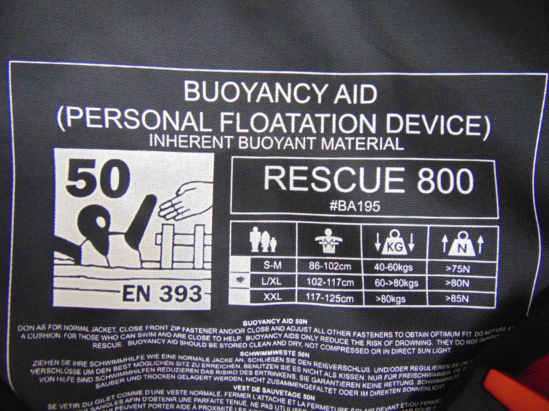 Palm Professional Rescue 800 Buoyancy Aid - PFD Personal Floatation Device Size L/XL - Image 4 of 4