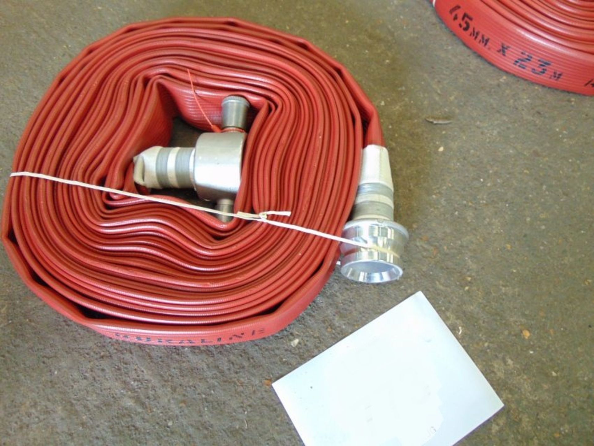 Unissued Angus Duraline 45MM x 23M Layflat hose c/w fittings - Image 3 of 3