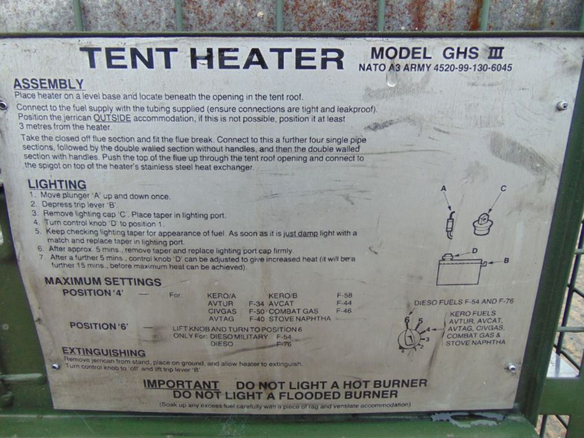Ex MOD GHSIII Tent Garage Workshop Diesel Heater - Bild 7 aus 7
