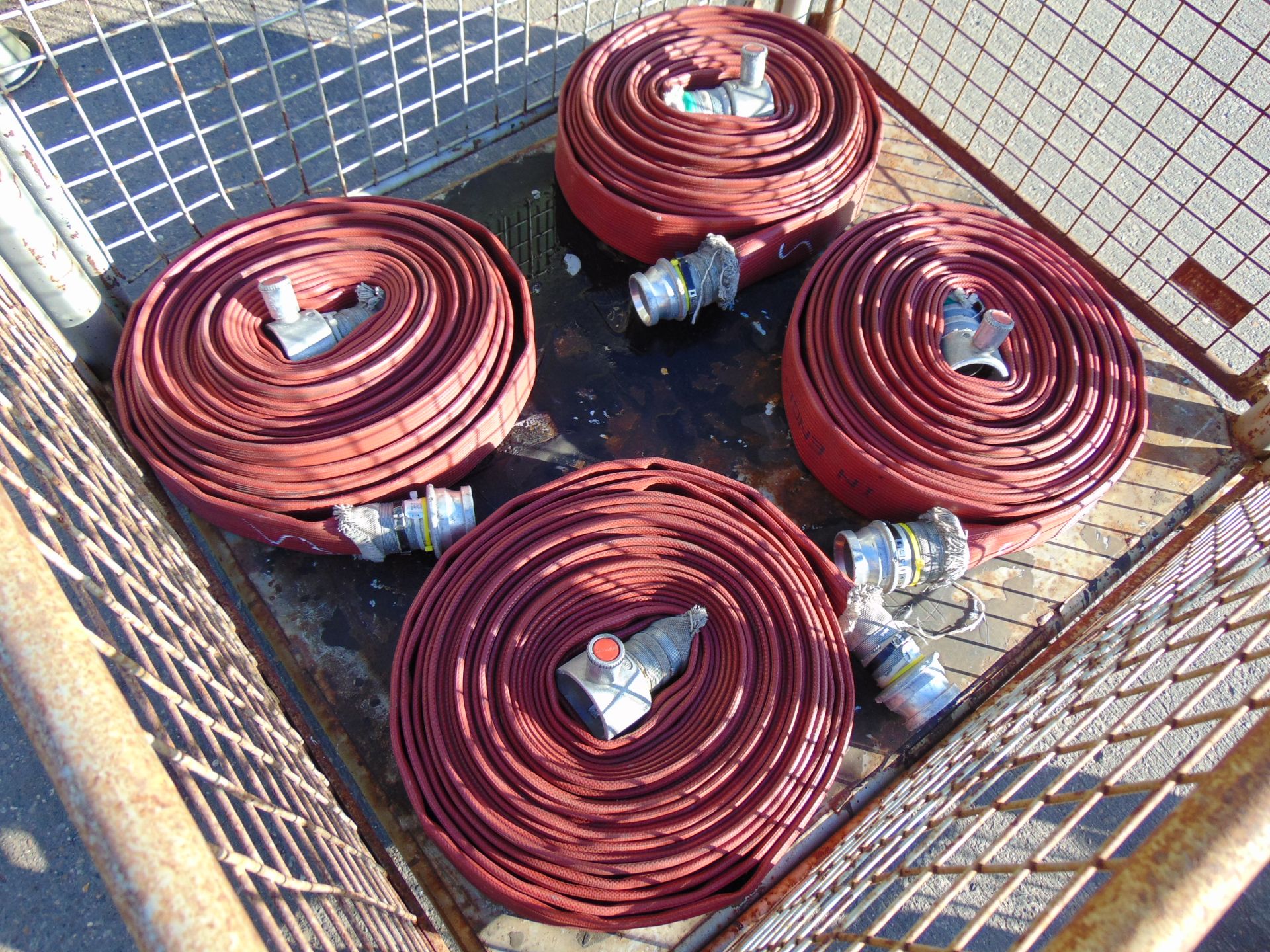 4 x Angus Layflat Fire Hoses with Couplings