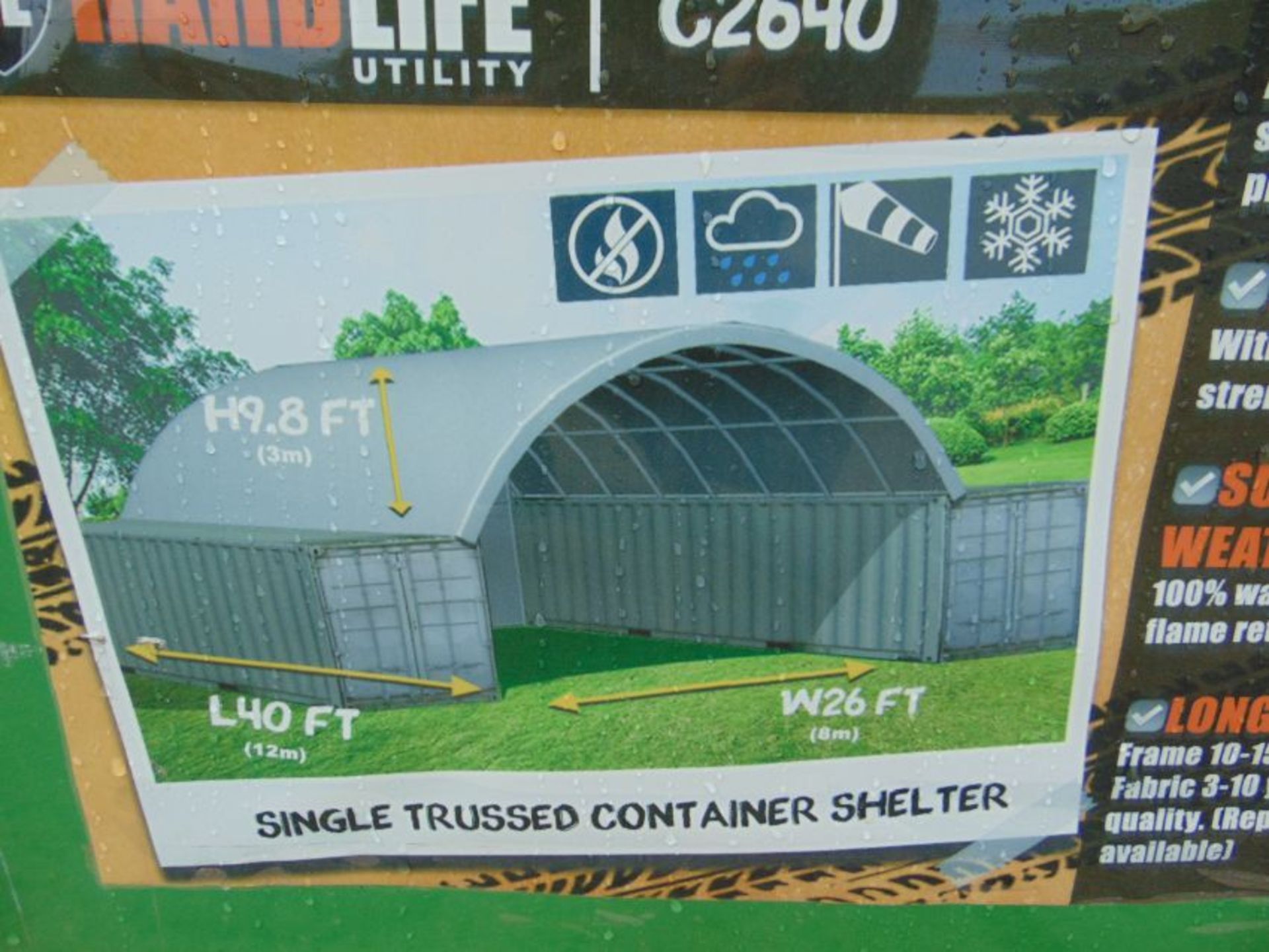 ontainer Shelter 8m W x 12m L x 3m H P/No C2640 - Image 2 of 5