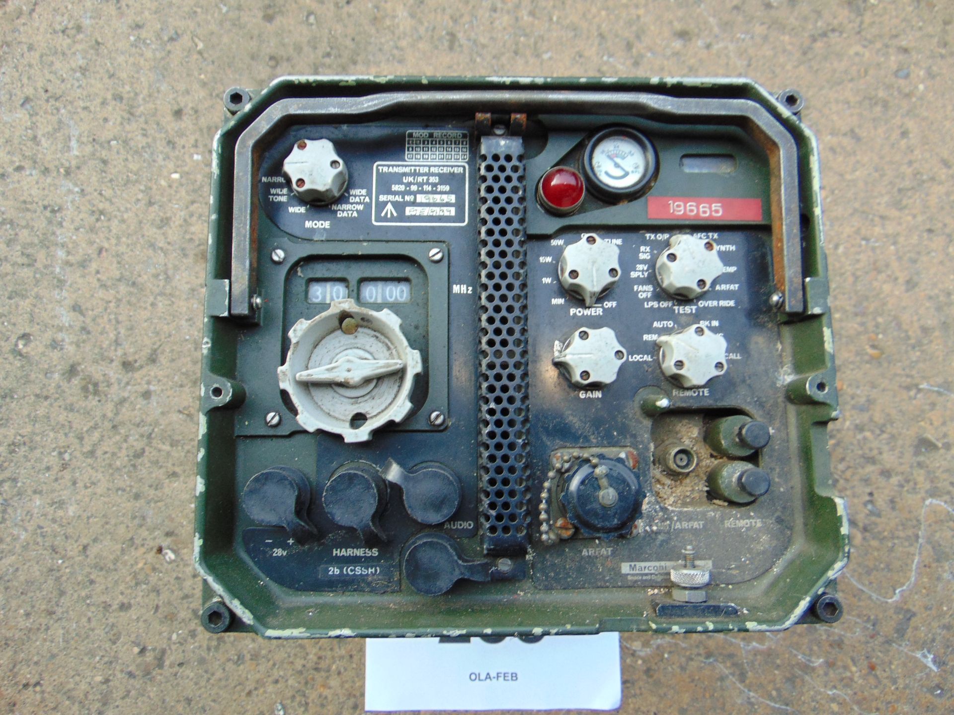 Clansman UK/RT 353 Transmitter Receiver Manufactured by Marconi - Image 2 of 3