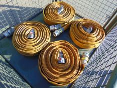 4 x Angus Layflat Fire Hoses with Couplings