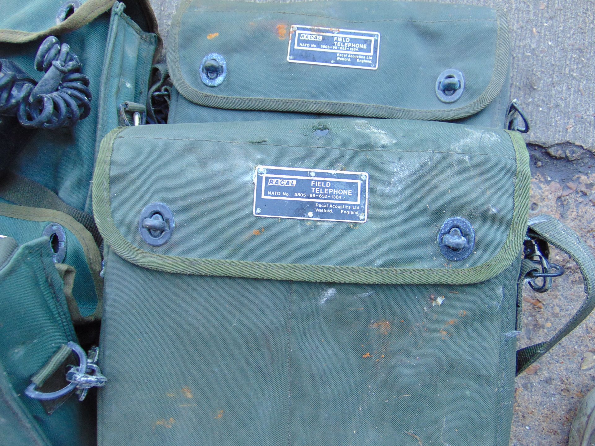 4x RACAL UK/PTC 404 Field Telephones in Pouches - Image 4 of 4