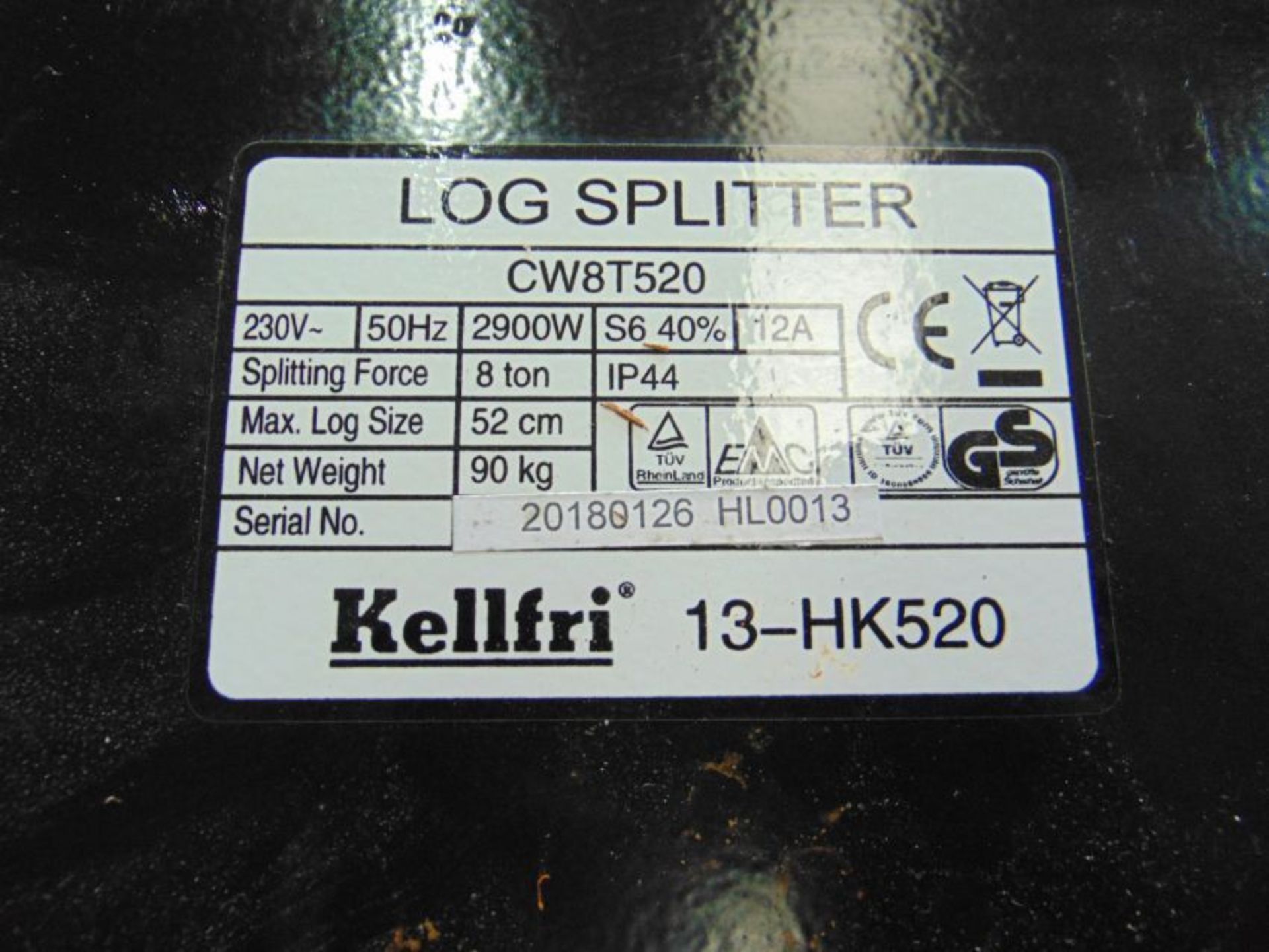 ** BRAND NEW ** Kellfri CW8T520 Electric Hydraulic Log Splitter - Image 9 of 10