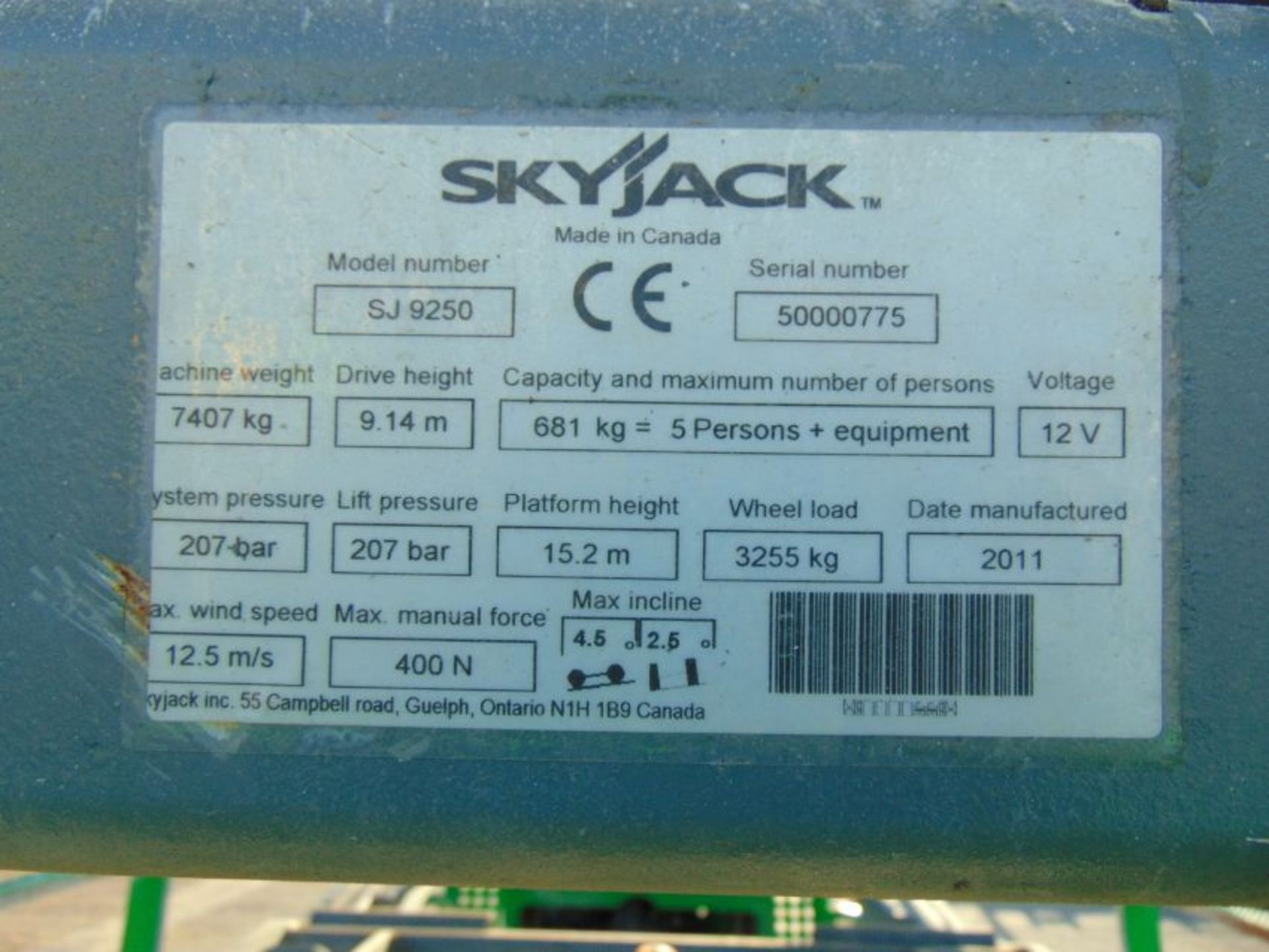 SkyJack SJ9250 Diesel Scissor Lift - Image 27 of 27