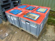 5 x Standard MoD Stackable Storage Boxes c/w Lids