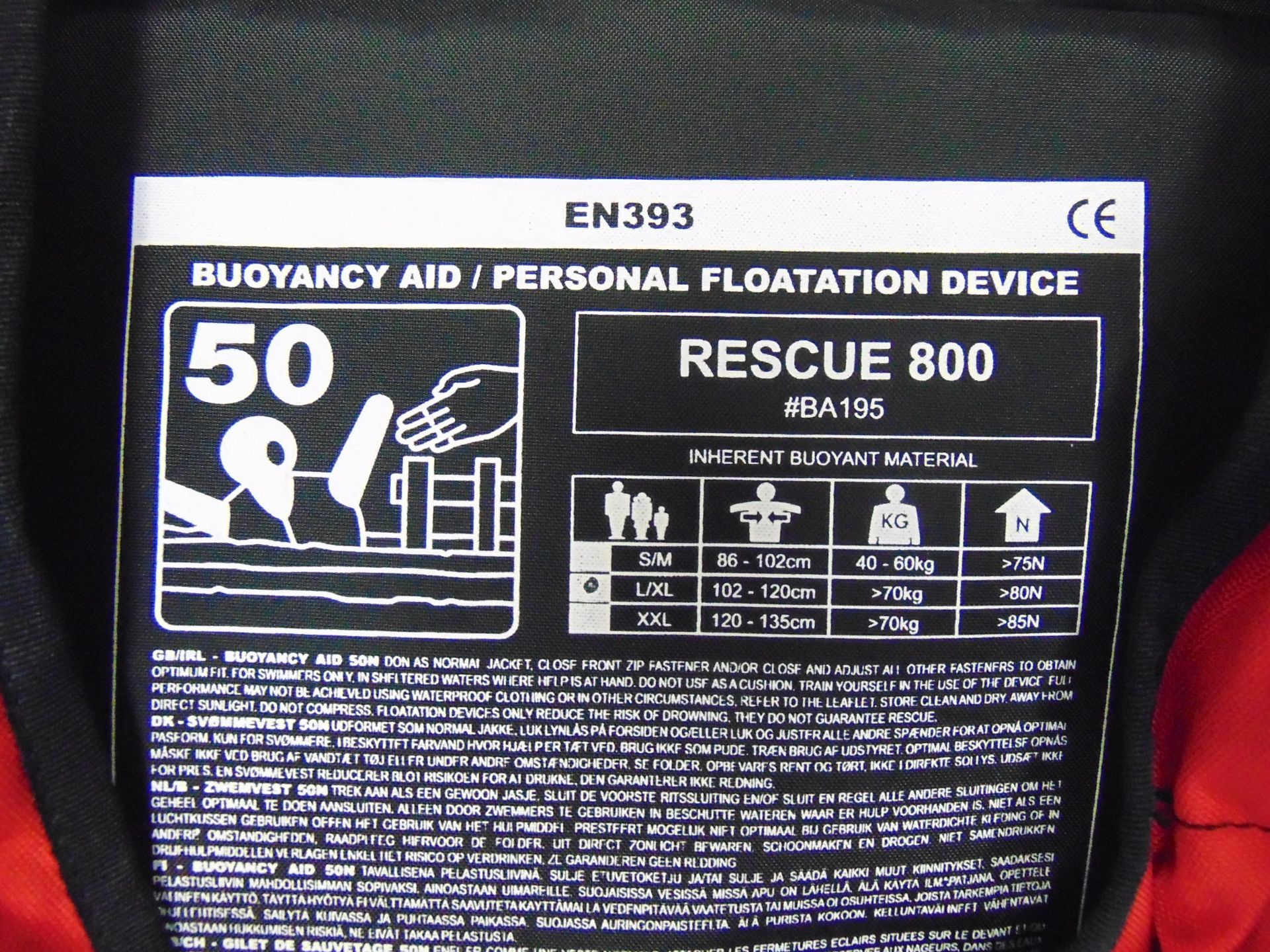 Palm Professional Rescue 800 Buoyancy Aid - PFD Personal Floatation Device Size L/XL - Image 4 of 4