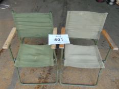 2X LANDROVER STYLE MOD CANVAS CAMP CHAIRS