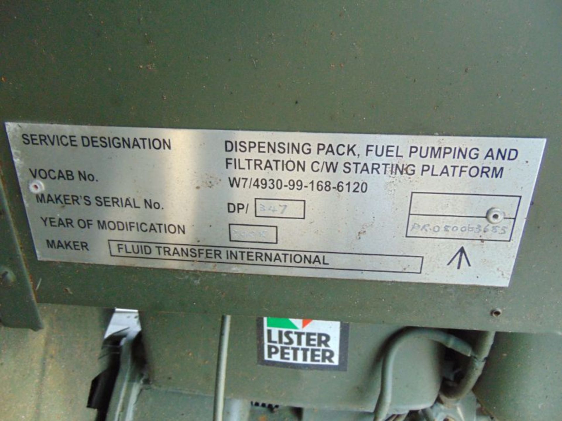 Lister/Petter Demountable Pack Fuel Dispensing Unit - Image 9 of 13