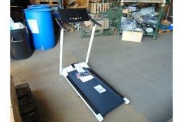 New Unused Compact 240 volt Fold up Tread Mill with Digital Controls, Programs, etc