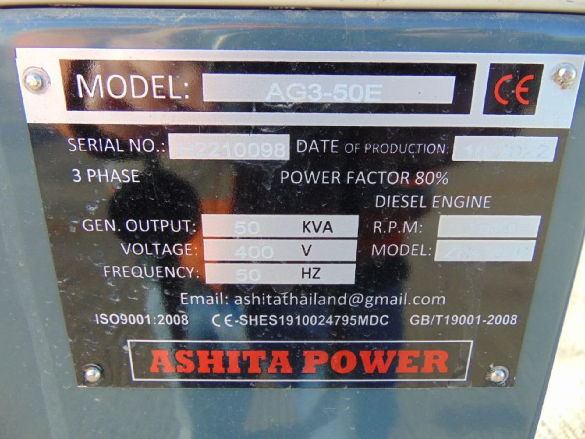 2022 UNISSUED 50 KVA 3 Phase Silent Diesel Generator Set - Image 14 of 14