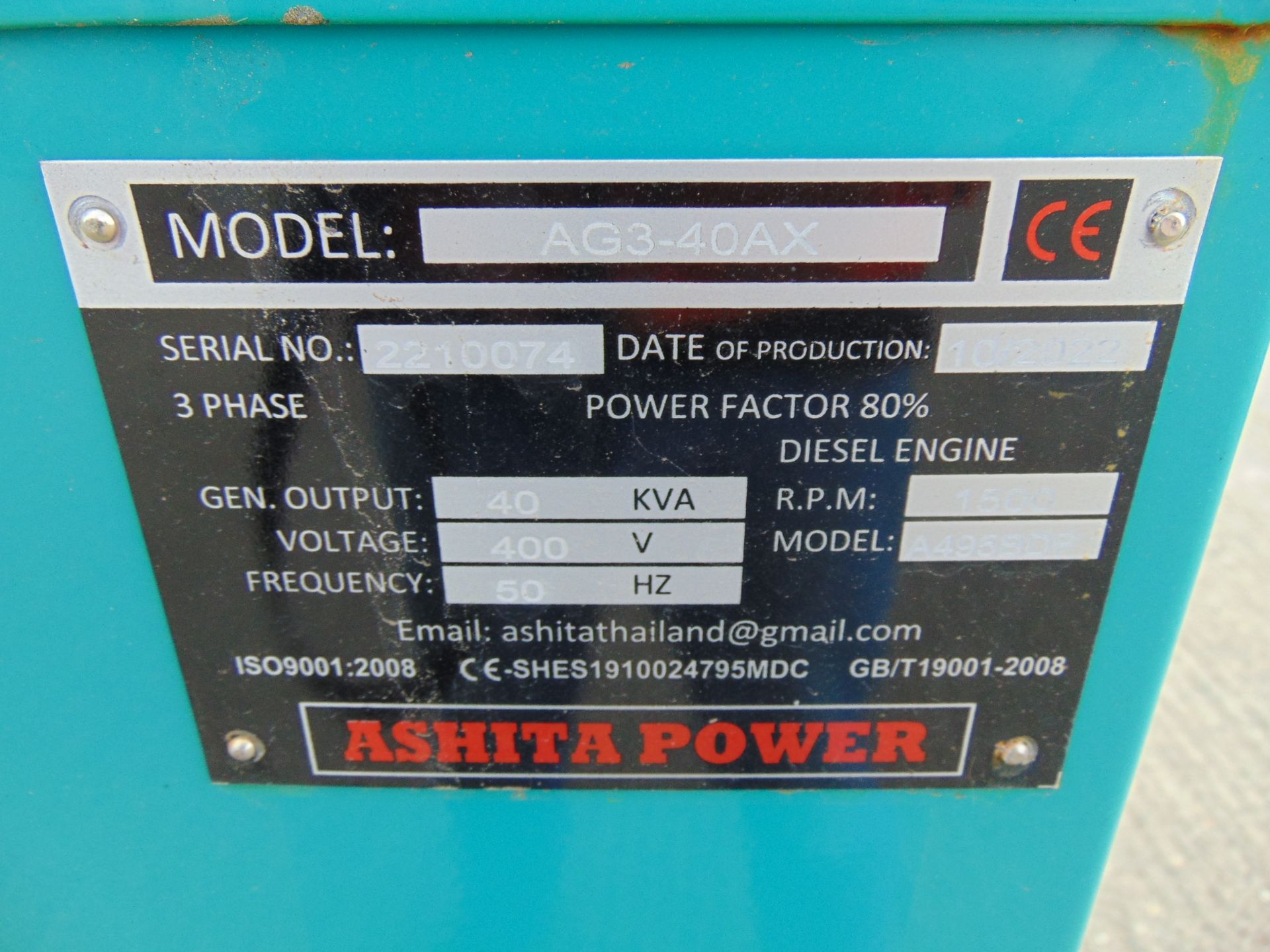 2022 UNISSUED 40 KVA 3 Phase Silent Diesel Generator Set - Image 19 of 19