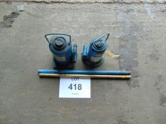 Tangye and Webber 13 and 12 tonne Hydraulic Jacks c/w Handles