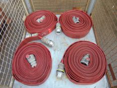 4 x Angus Layflat Fire Hoses with Couplings