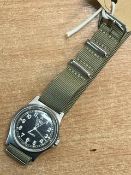 CWC W10 BRITISH ARMY SERVICE WATCH WATER RESISTANT TO 5 ATM NATO MARKS DATE 2006
