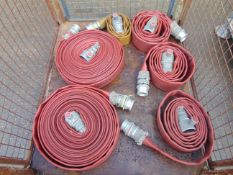 6 x Angus Layflat Fire Hoses with Couplings