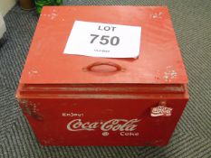 GALVANISED AND INSULATED COCA COLA COOLER BOX WITH VINTAGE BOTTLE OPENER 45X 36 X 38 CMS