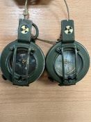 2X YOU ARE BIDDING FOR A STANLEY LONDON BRITISH ARMY BRASS PRISMATIC COMPASS IN MILS