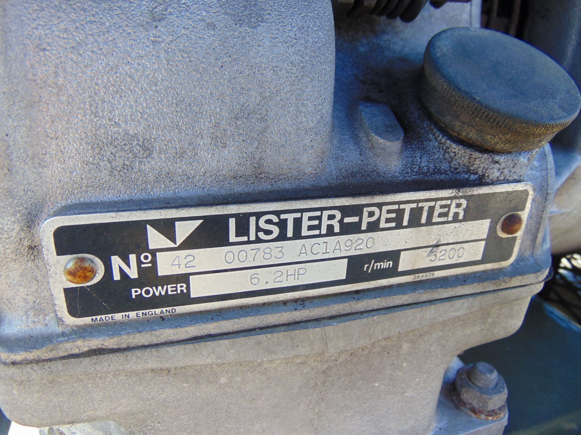 Lister Petter Lightweight Compressor mounted on single axle trailer - Image 13 of 15