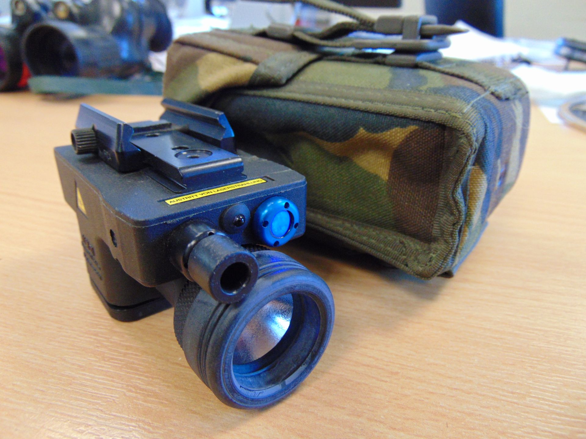 British Army LLMOI Laser Sight module in pouch as shown