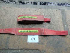 2x Span Set 5 tonne Recovery Lifting Strops