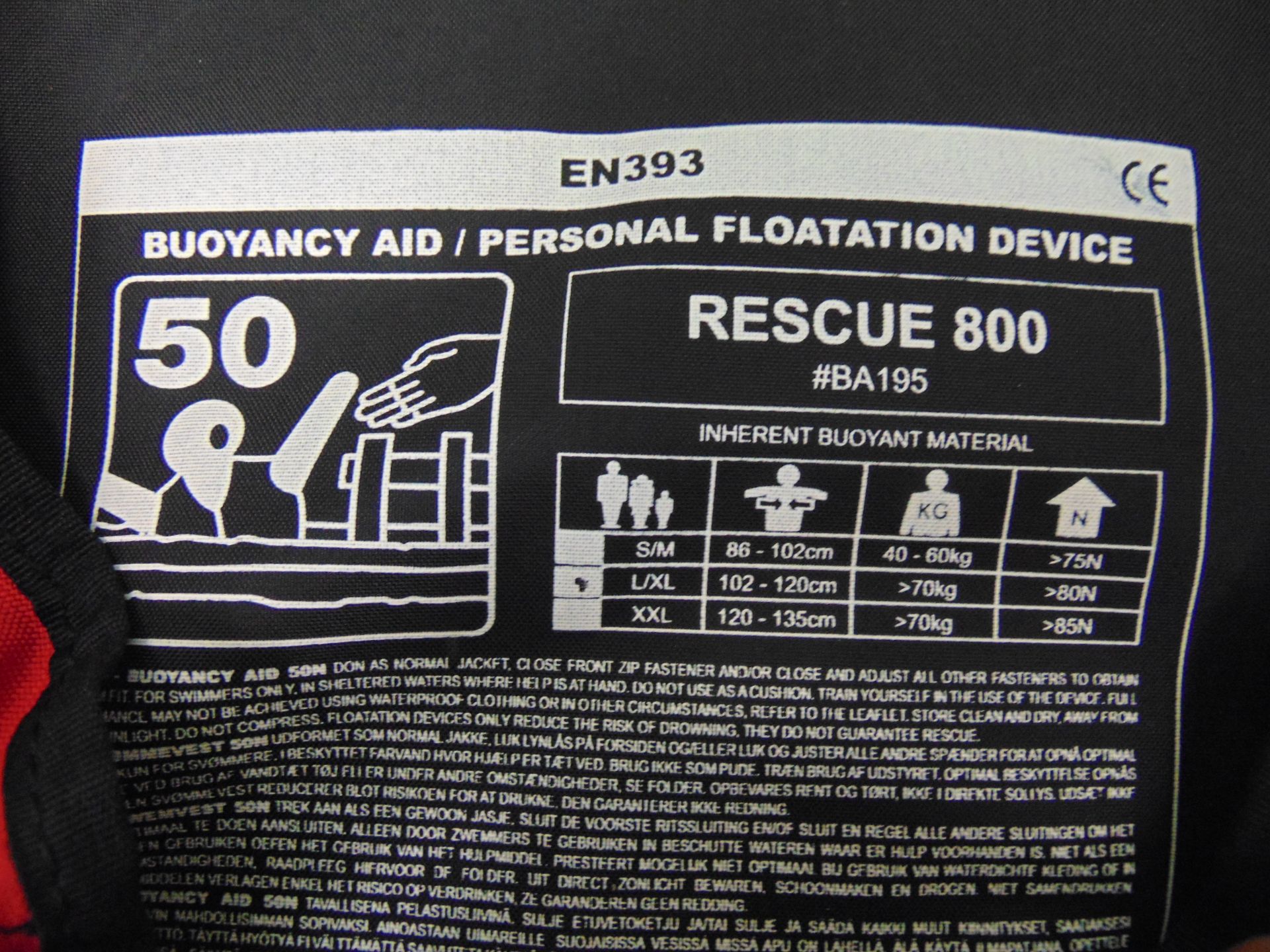 Palm Professional Rescue 800 Buoyancy Aid - PFD Personal Floatation Device Size L/XL - Image 4 of 4