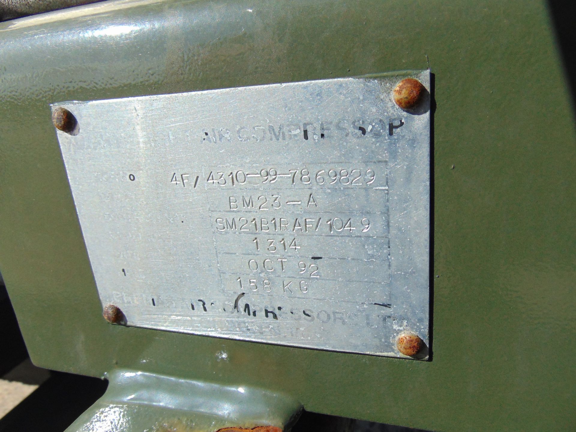 Lister Petter Lightweight Compressor mounted on single axle trailer - Image 14 of 15