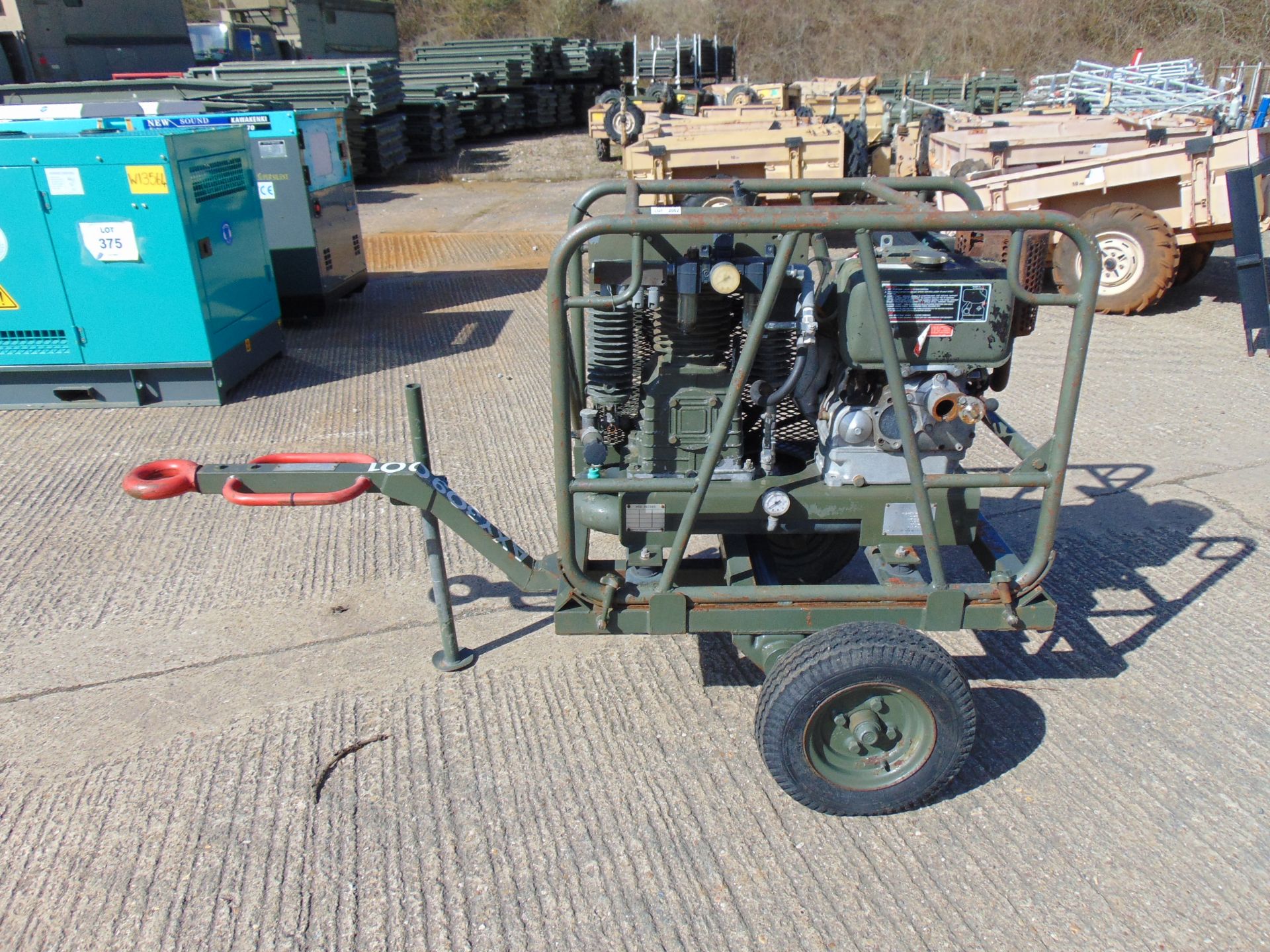 Lister Petter Lightweight Compressor mounted on single axle trailer - Image 9 of 15