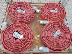4 x Angus 70mm x 23m Layflat Fire Hoses with Couplings
