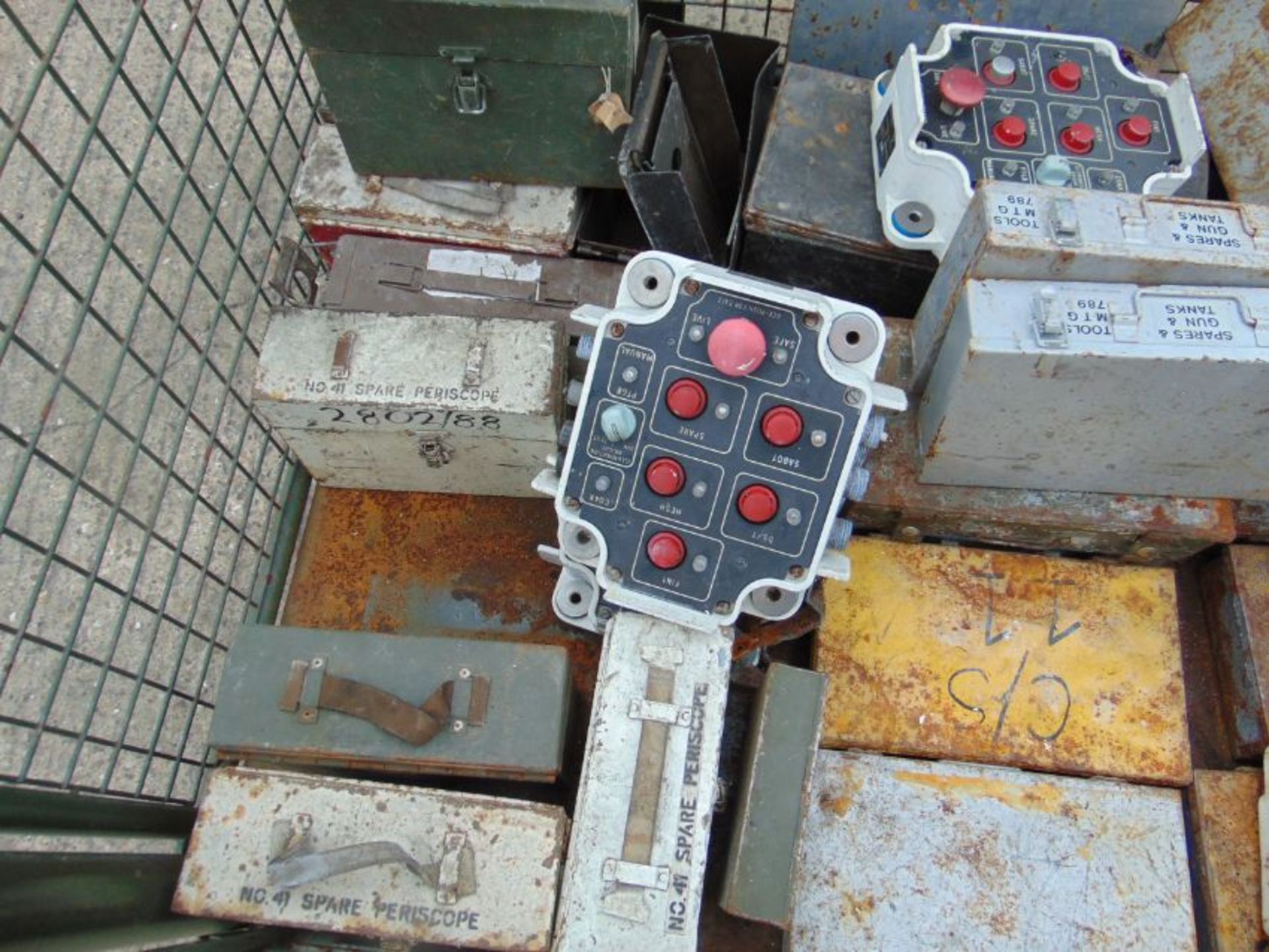 1x Stillage of Control Boxes Gun Spare Boxes, Periscope boxes etc, 40 items - Image 2 of 5