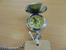 Unusual Inscribed Jean Pierre Pocket Compass with Chain