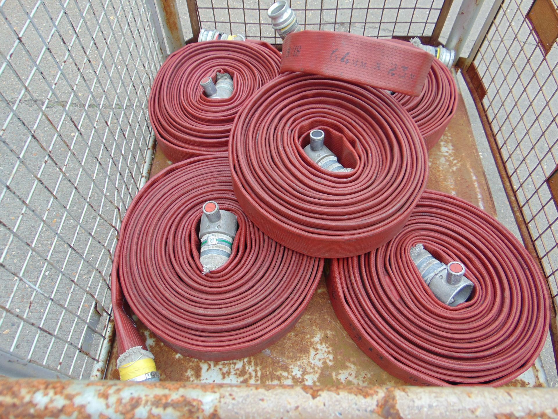 5 x Angus 64mm x 23m Layflat Fire Hoses with Couplings Sold as shown without warranty. - Image 2 of 4