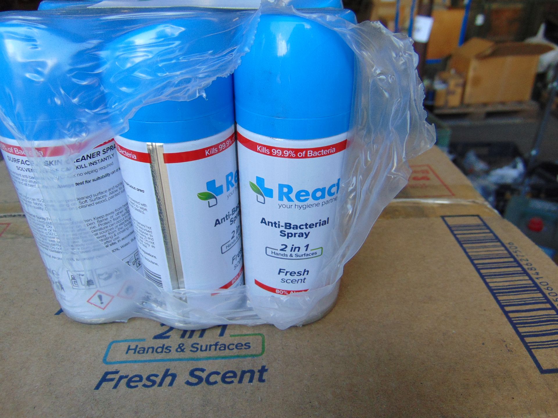 2x Box (96 Cans) REAC Anti Bacterial Spray - Image 2 of 2