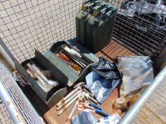Tool Boxes c/w Tools, Jerry Cans etc