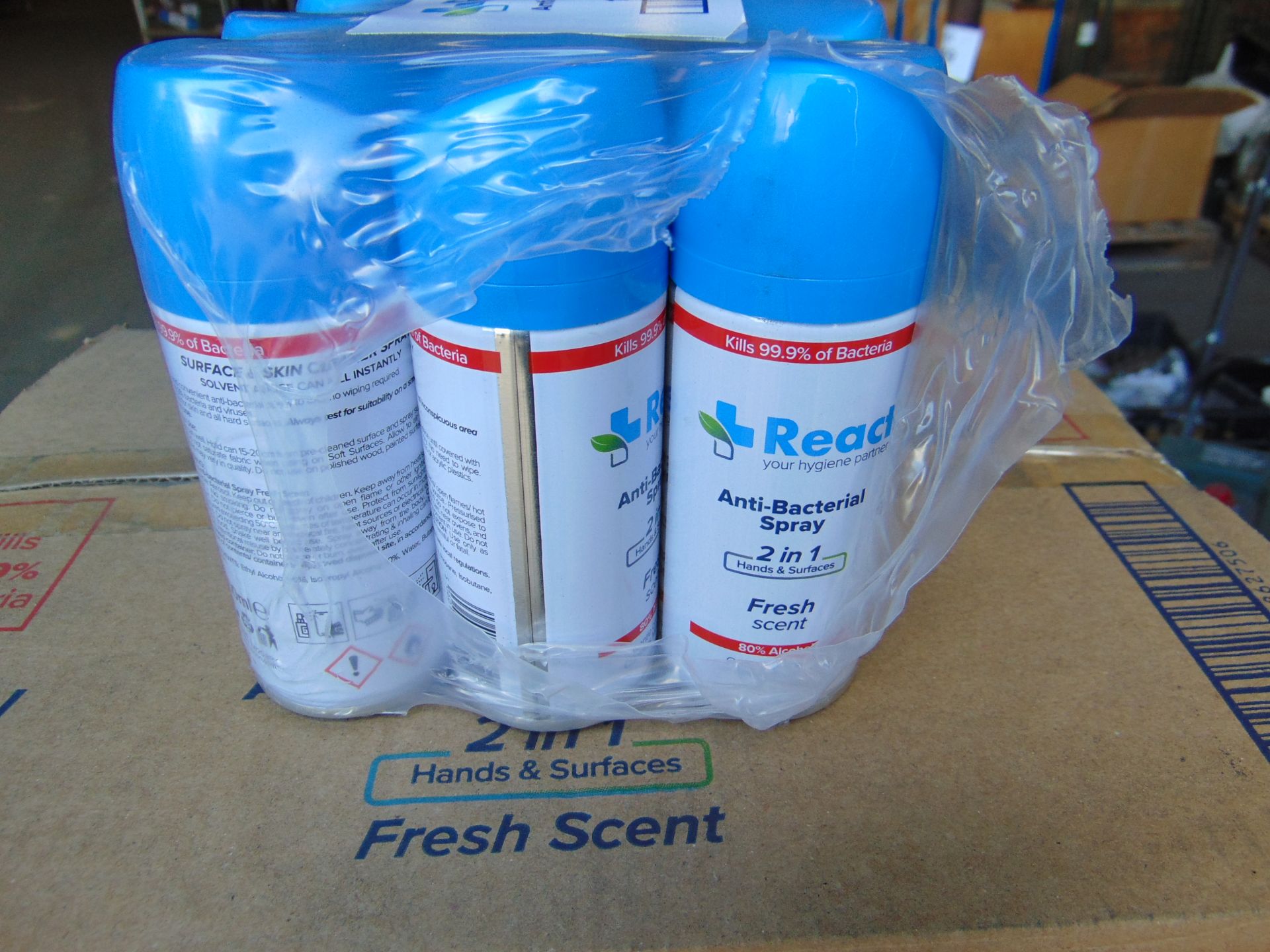 2x Box (96 Cans) REAC Anti Bacterial Spray - Image 2 of 2