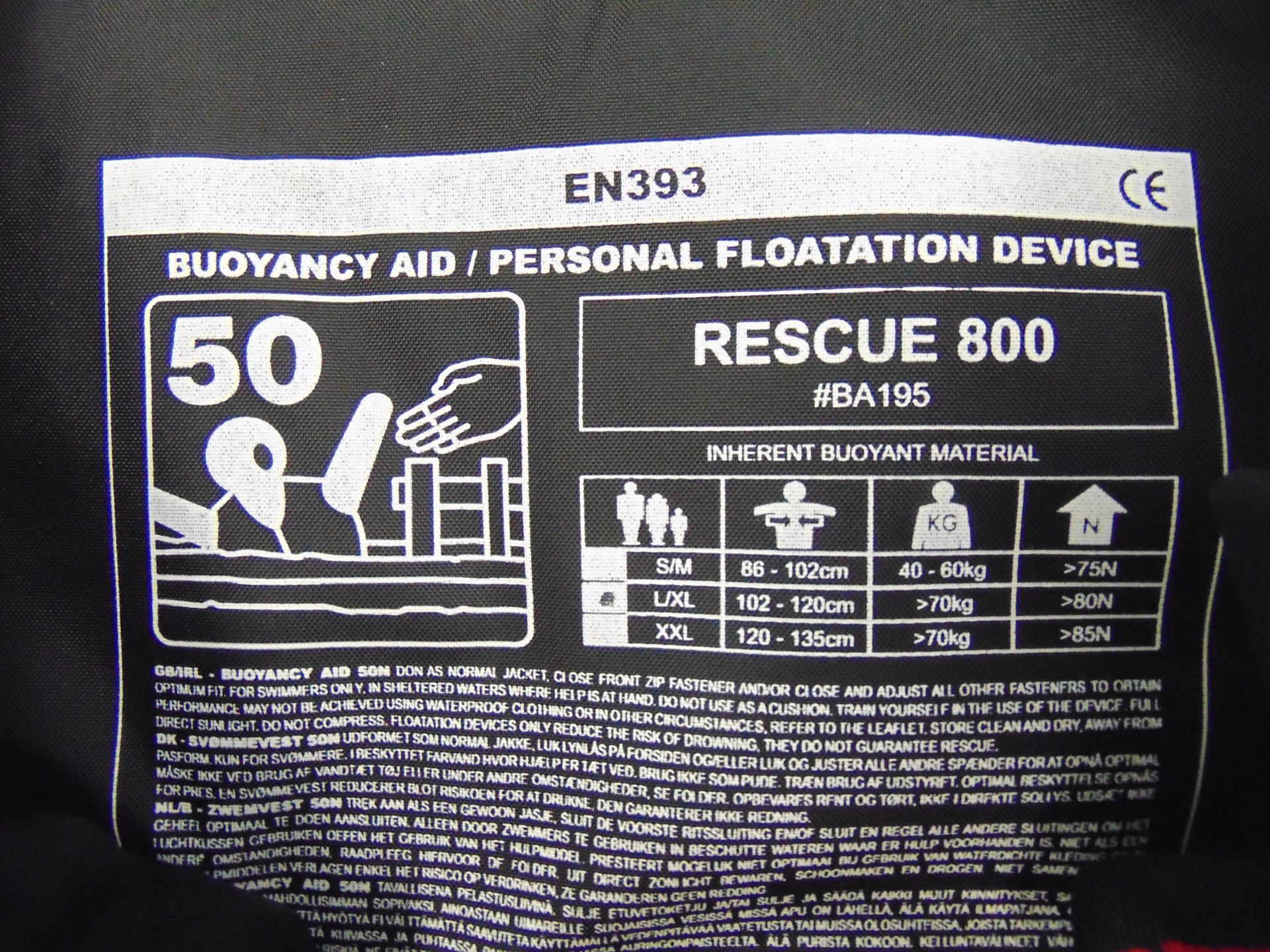 Palm Professional Rescue 800 Buoyancy Aid - PFD Personal Floatation Device Size L/XL - Image 4 of 4