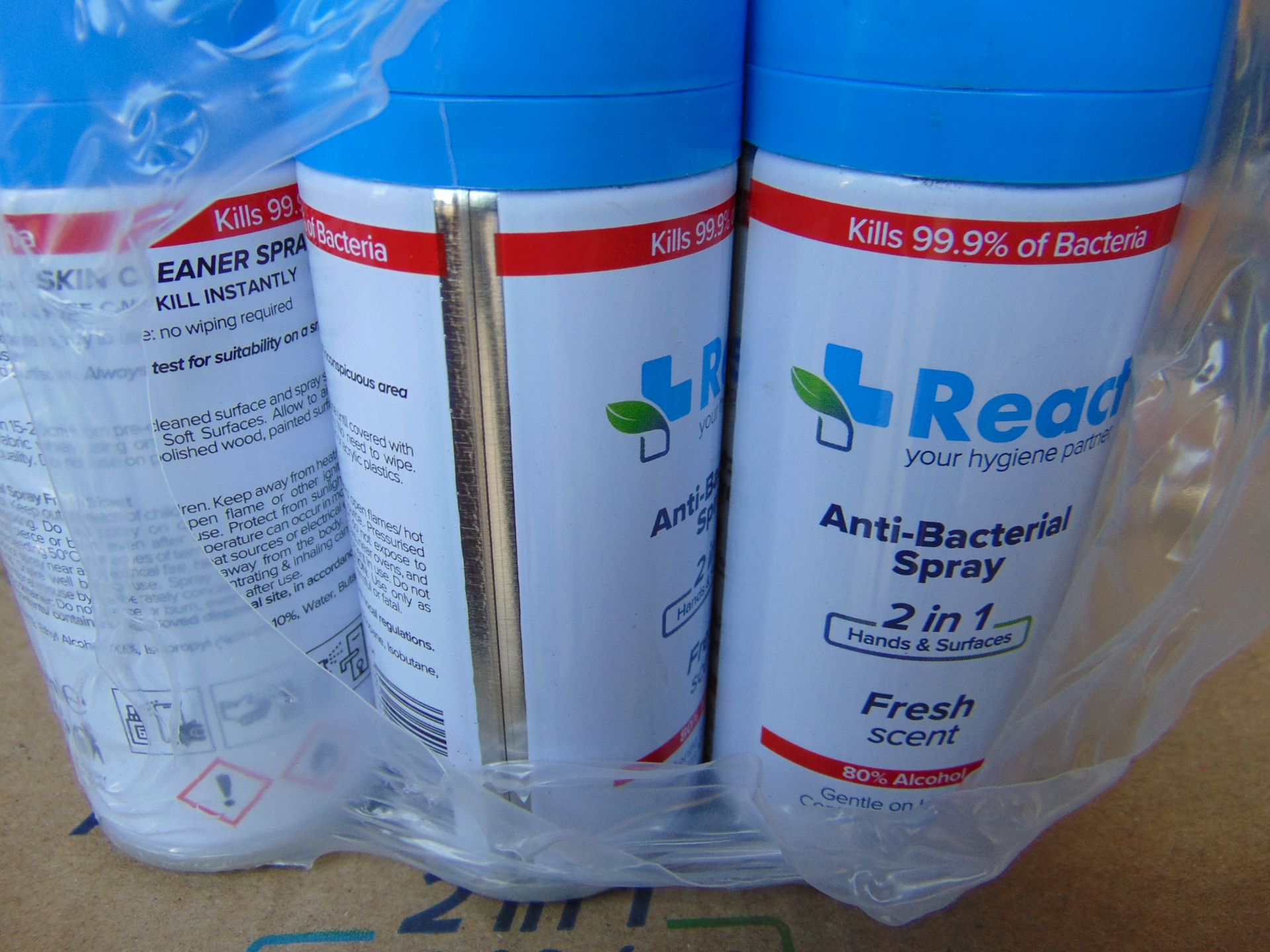 2x Box (96 Cans) REAC Anti Bacterial Spray - Image 2 of 3