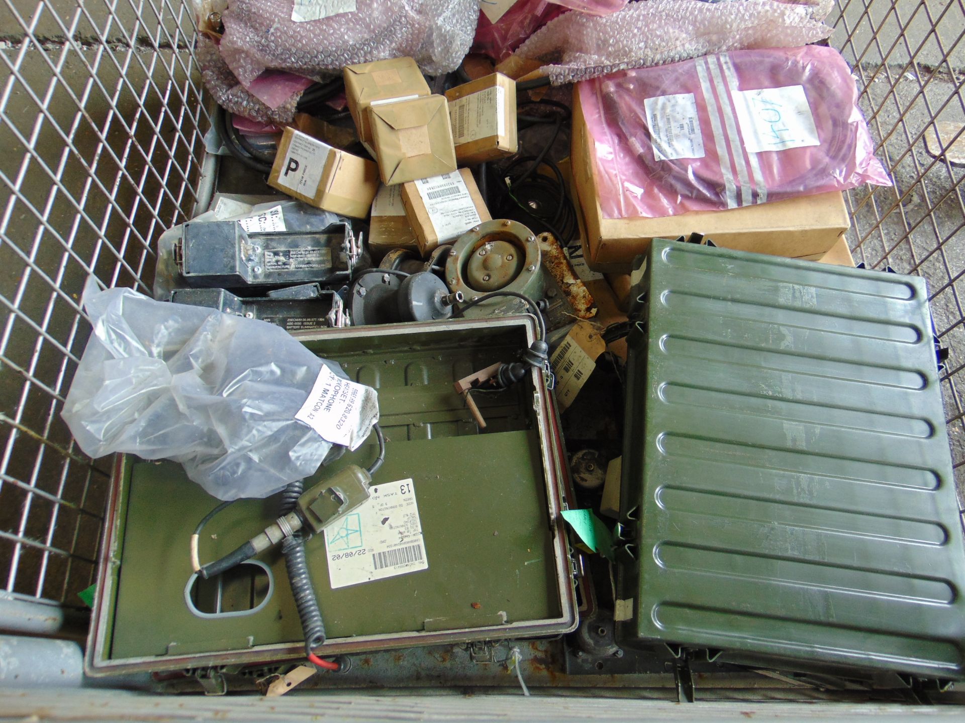 1x Stillage of Clansman Radio Equipment in Cables, Bases, Spares Etc