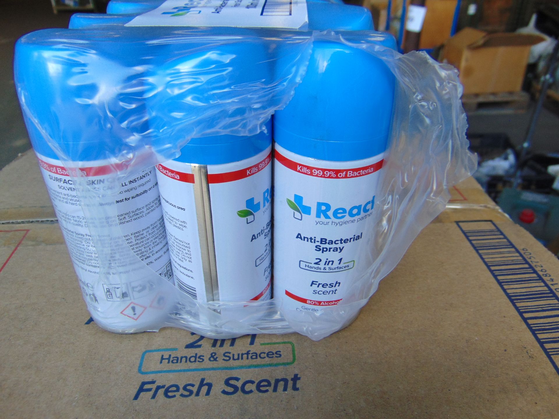 2x Box (96 Cans) REAC Anti Bacterial Spray - Image 2 of 3