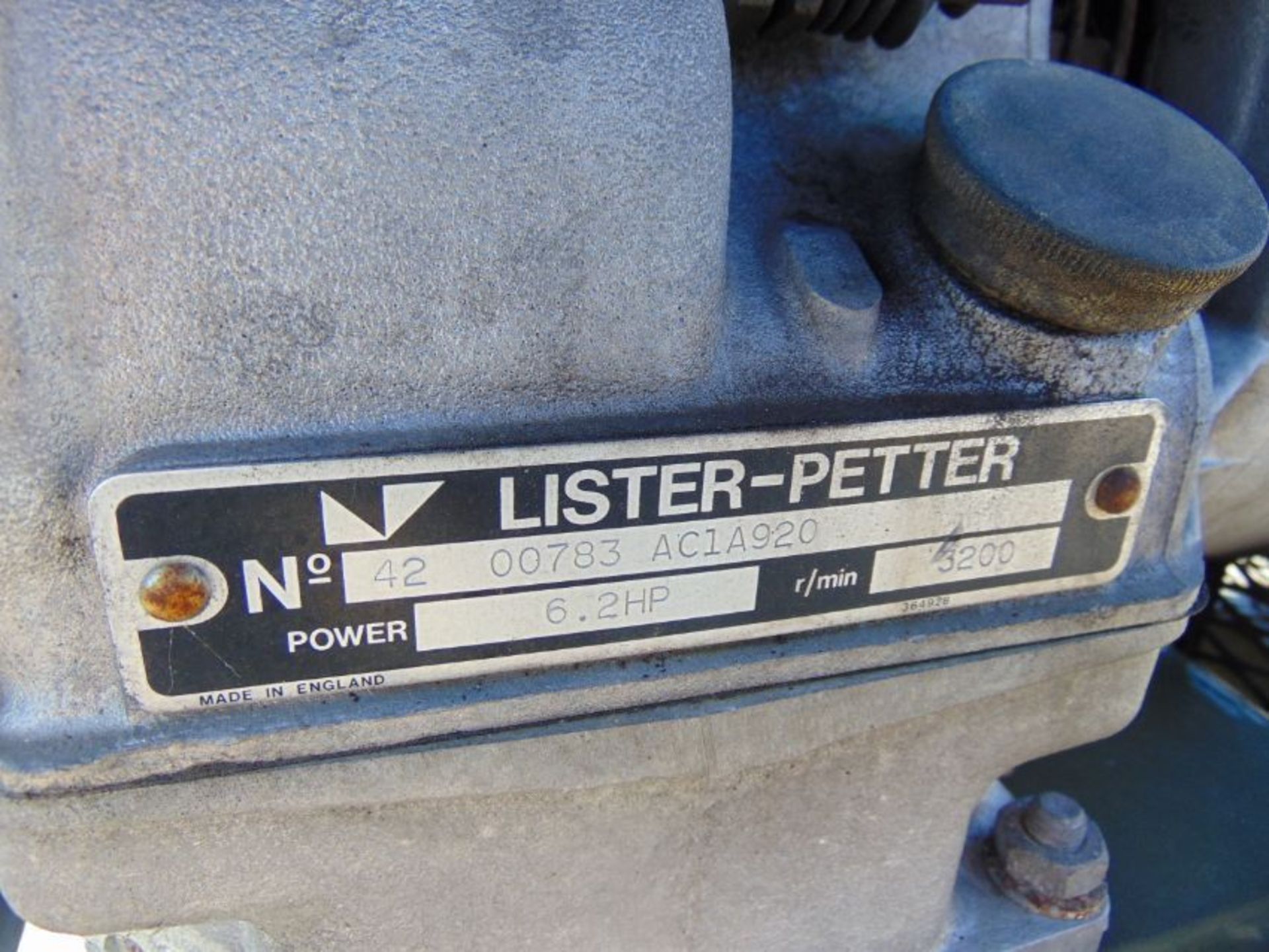 Lister Petter Lightweight Compressor mounted on single axle trailer - Image 12 of 14