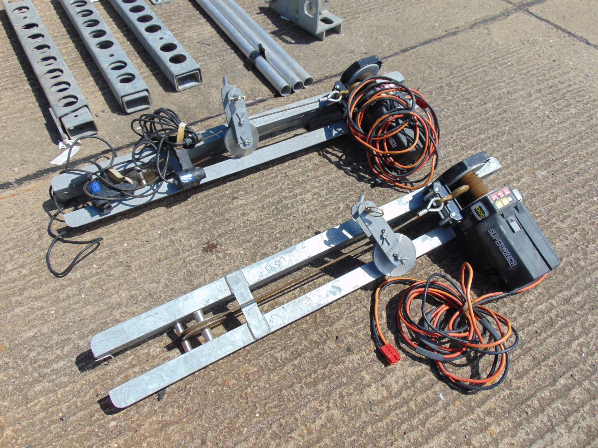 2x Galvanised Winching Frames c/w Superwinch C1000 Winches, Controls, Pulleys etc - Image 2 of 10