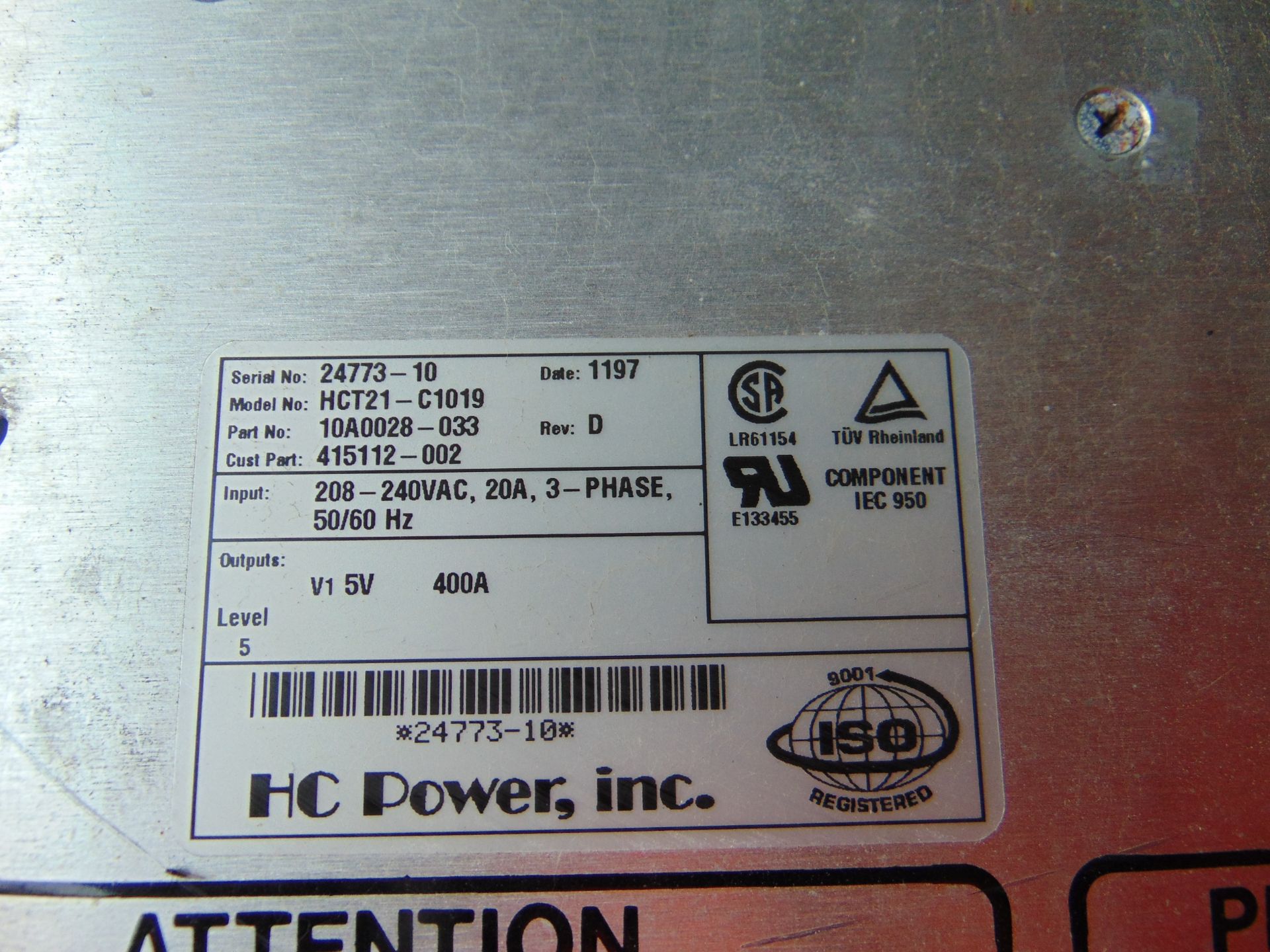 HC Power Supply Unit Mains to 5V 400A - Image 4 of 6