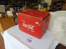 Antique Galvanised Coca Coola Box with Bottle Opener etc