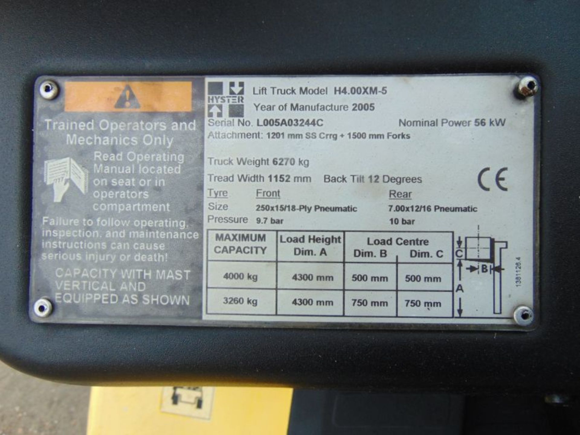 2005 Hyster H4.00XM-5 4 ton Diesel Forklift ONLY 1,902 HOURS! - Bild 25 aus 25