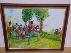 Original Oil Painting 51st (2nd Yorkshire, West Riding) Light Infantry Waterloo 1815 by Brian Palmer
