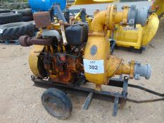 Lister Diesel Electri stand Water Pump on site Trailer