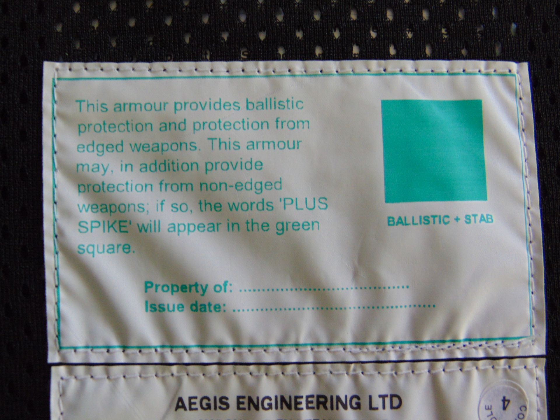 Aegis Ballistic Stab Vest Body Armour Size M - Image 7 of 11