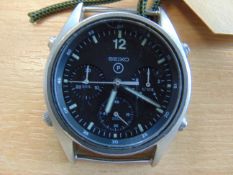 Rare Seiko Generation 1 Pilots Chrono RAF Harrier Force Issue with Nato Markings, Date 1984
