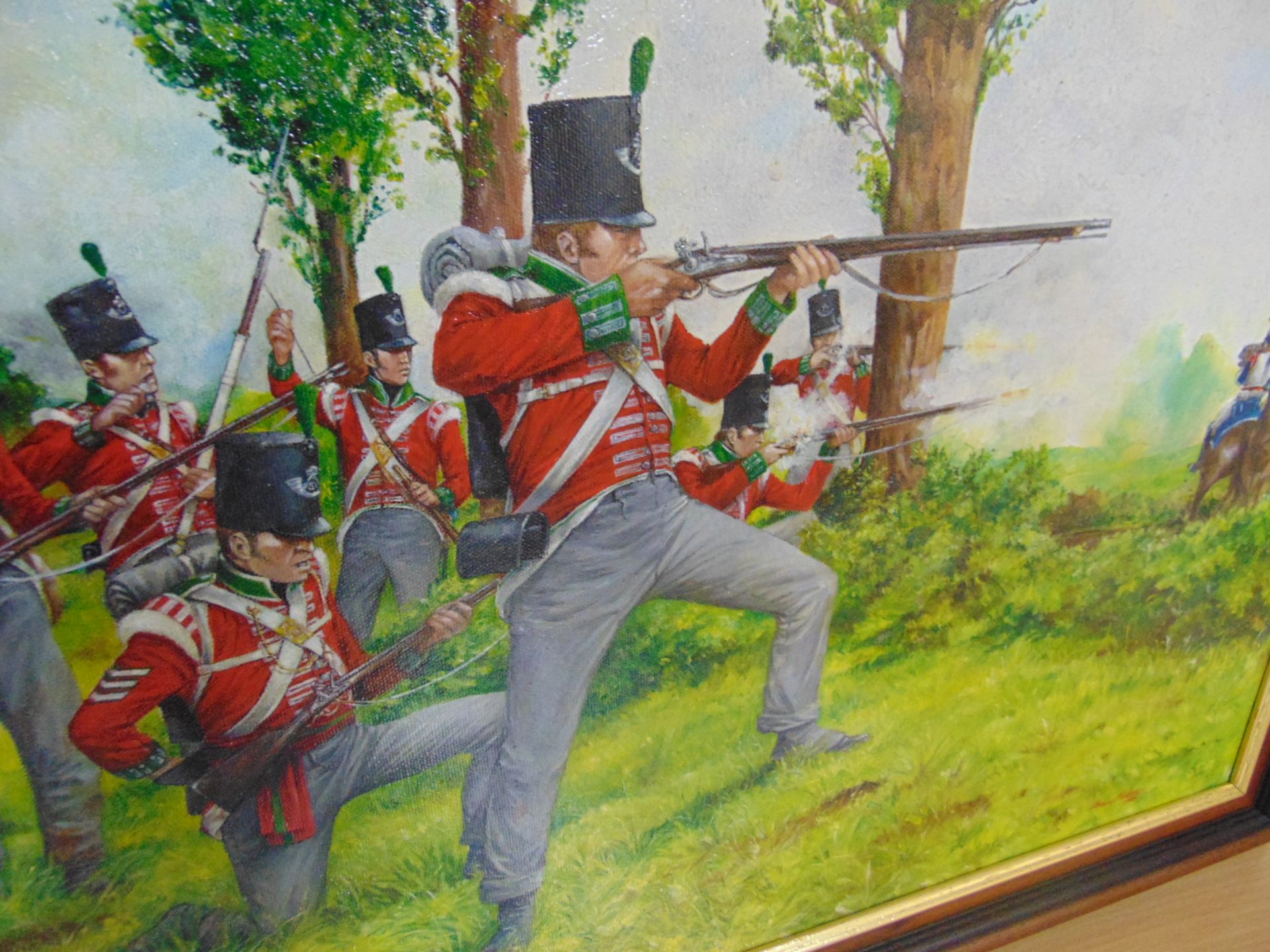 Original Oil Painting 51st (2nd Yorkshire, West Riding) Light Infantry Waterloo 1815 by Brian Palmer - Image 2 of 7